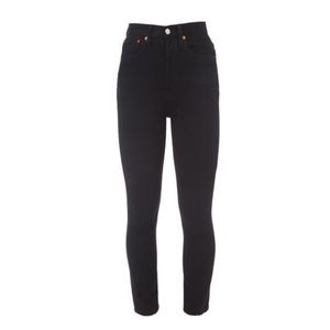 RE/DONE Originals High Rise Black Jean, Size 27